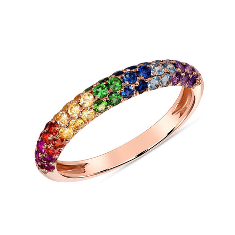 Pave Ombre Rainbow Stone Ring