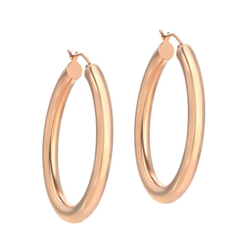 Amalfi Tube Hoops- Rose Gold | Luv Aj