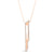 Blade shaped gold necklace with diamond border