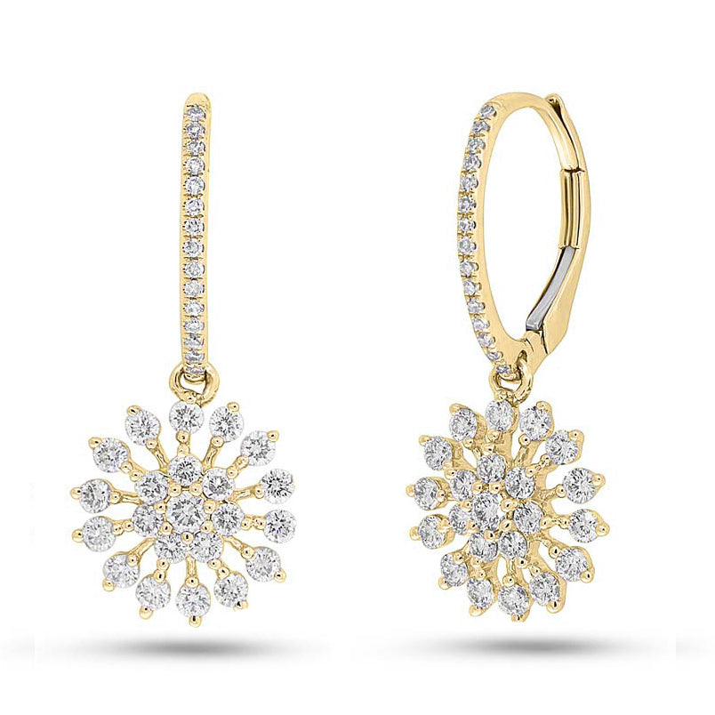 Snowflake Diamond Drop Earrings
