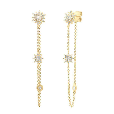 2 Starburst Chain Diamond Earrings