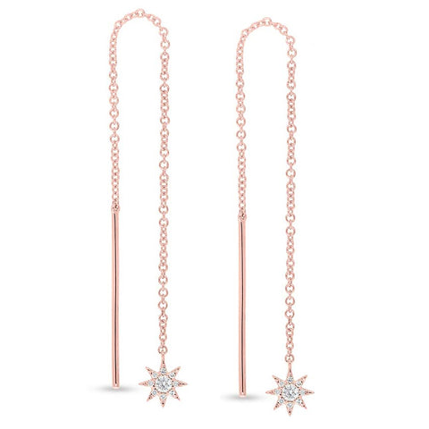 Star diamond Threader drop Earrings