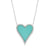 Turquiose and Diamond Heart Necklace